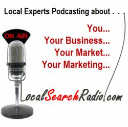 Image of a radio mic and text for localsearchradio.com